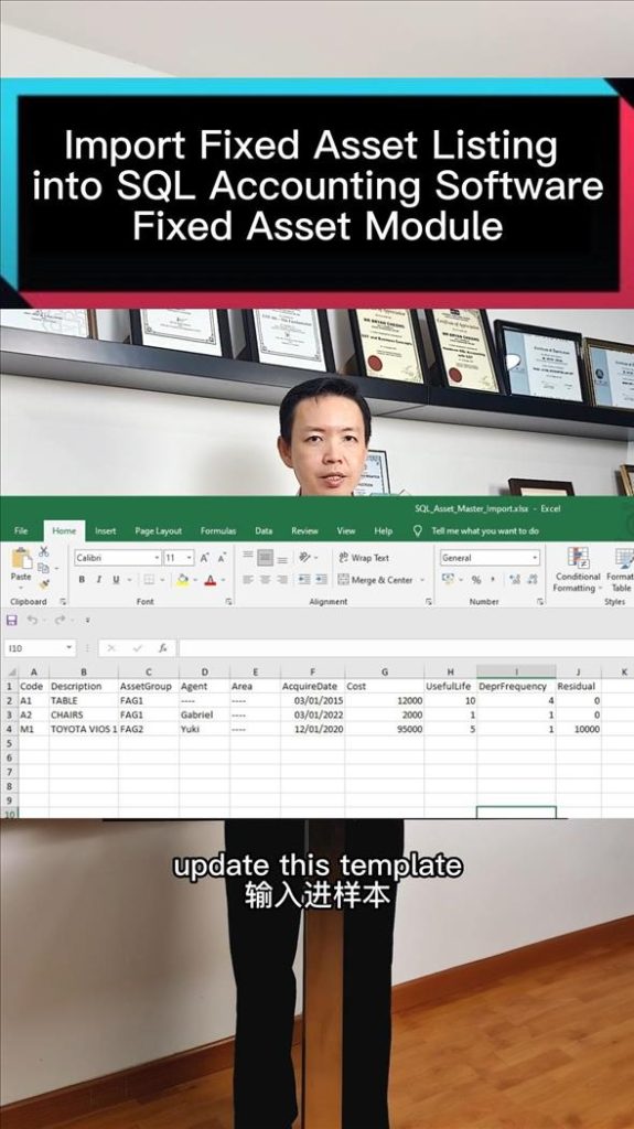 Import Fixed Asset Listing  into SQL Accounting Software Fixed Asset Module