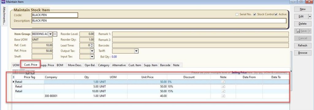 Ask Bryan Cheong – SQL Accounting Software – Price Tag – Item Multi Pricing and Multi Quantity Discount