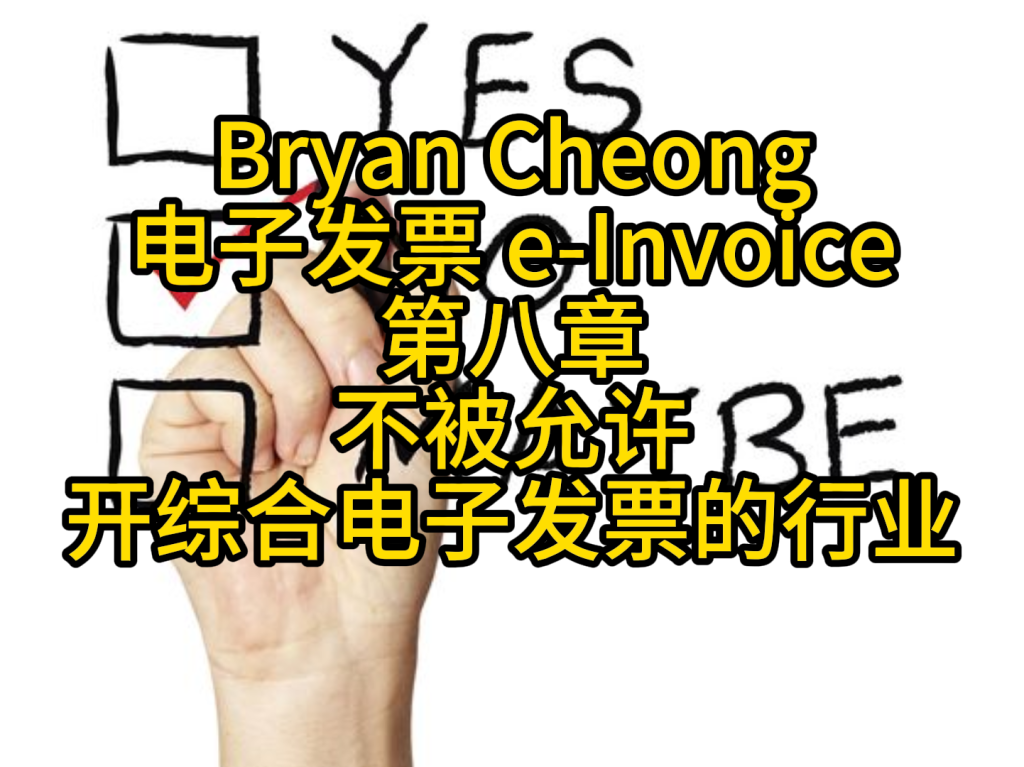 电子发票 e-Invoice第八章-不被允许开综合电子发票的行业